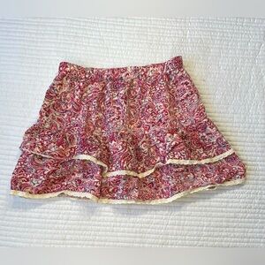 Forever 21 Red and Cream Paisley Mini Skirt